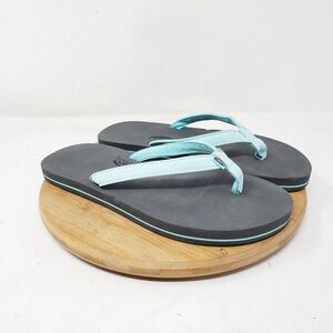 Rainbow Sandals Kids 4 Flip Flop Aqua Blue Grey Thong Flat Shoes Grombow 4/5
